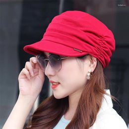 Visors Adjustable Women Hat Short Brim Warm Foldable Earflap Solid Colour Cap Spring Summer Turban Visor Daily Head Wear Clothing