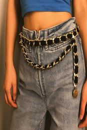 Female Vintage Alloy Metal Chain Belt Women Fashion Tassel Flannel Gold Belt Ladies Exaggerated velvet Waist Chain Belts261F5017584