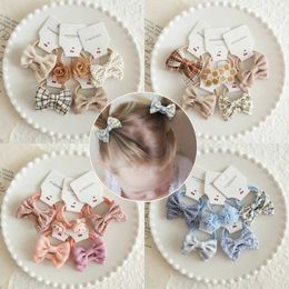 Hair Accessories 10 pieces/batch of cute childrens headwear hair accessories baby basic bow tie set small pleated childrens elastic hair tie d240520