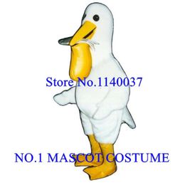 Bianco bianco con mascotte di pesce costume da anime adulto Abito da cartone animato Pellicano Carnival Mascotte Kit Fancy Mascot Costumi