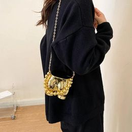 Bag Women Acrylic Shoulder Purse Chain Mini Crossbody Funny Unique Pearl Tote Handbag Girl Stylish