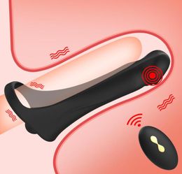 Remote Control Strap On Penis Vibrator Double Penetration Sex Toys For Couples Ring Erection Vagina Plug 2108108042279