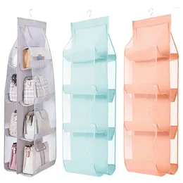 Storage Bags Handbag Closet Shoes Organizer Door Wall Pouch Bag Hanging Wardrobe Transparent