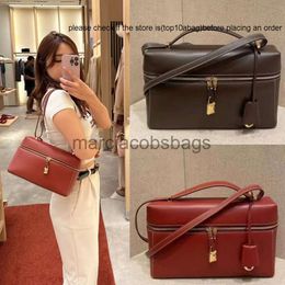 LP bag Loro Piano bag Autumn and Winter New LP27 Cowhide Box Lunch Box Bag Casual Large Capacity Handheld One Oblique Straddle Bride Bag high quality loropina