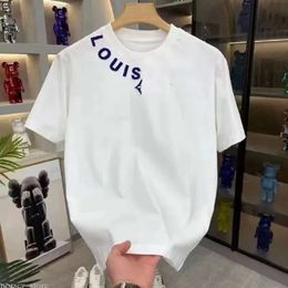 Louiseviution T Shirt 24Ss Designer Men's T-Shirt Unisex Women's Fashion Loose Cotton Short Sleeve Letter Print T-Shirt Hip Hop Street Wear T-Shirt Size M-3Xl 23