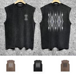 24ss new designer mens tank tops summer cotton trendy fashion brand breathable sleeveless t shirts ZJBAM121 vintage geometric graphic print made for an old vest S-XXL