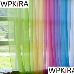 Curtain European American Style Mticolor Sheer Bay Window Sning Solid Door Curtains Drape Panel Tle For Living Room 240115 Drop Deli Dhpn2