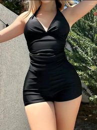 Women's Swimwear Summer Two Pieces Swimsuits Black High Waisted Female Tankini Sets Beach Wear Bathing Suit Sports Women Swimming