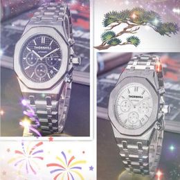 all the crime luxury stainless steel quartz watches stopwatch 42mm fashion day date men designer watch gifts small dial working wristwa 255b