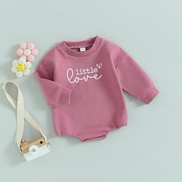 Rompers Cute Born Baby Girls Romper Casual Autumn Clothes For Kids Long Sleeve Heart Letter Print Bodysuit Infant Outfits