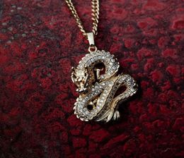 Pendant Necklaces 2022 Jewellery Dragon For Women Men Gold Colour Jewellery Cubic Zirconia Mascot Ornaments Lucky Symbol Gifts2627059
