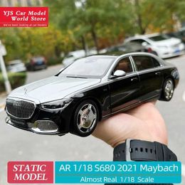 Diecast Model Cars Almost Real AR 1/18 for Maybach S-Class S680 2021 car model Limited personal collection company gift display Birthday present Y240520ESJH