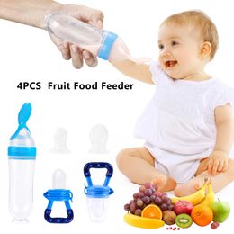 Squeezing Feeding Bottle Cup Silicone born Baby Pacifier Training Rice Spoon Infant Cereal Food Supplement Feeder Tableware 240513
