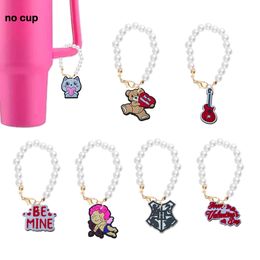 Jewellery Valentines Day Three Pearl Chain With Charm Accessories For Tumbler Cup Charms Shaped Drop Delivery Otimd