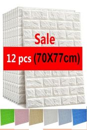 12pcs Brick Foam Panels 3D Wall Stickers Selfadhesive DIY Embossed Stone Wallpaper Home Decor Living Room Kitchen Decoration 22034089309