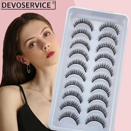 False Eyelashes Devoservice Lashes 10 Pairs Natural 3D Mink Thick Faux Dramatic Eyelash Extension Eye Cils Makeup Maquiagem