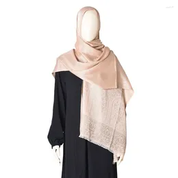 Scarves Muslim Turkish Hijabs Silk Scarf Cowl Neck Wraps Hood Shawl Women Headdress Cape Cloak Sunproof Long Square Headscarf Tassel