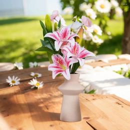 Decorative Flowers 41cm Artificial Silk Fake Lily Bouquet DIY Creative As Gift For Friends Teach & Fresh Living Room Decor Favours