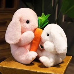 Stuffed Plush Animals Cute Rabbit with Carrot Plush Toy Simulation Bunny Plushies Doll Anime Soft Kids Toys for Girls Boys Child Gifts Birthday Gifts