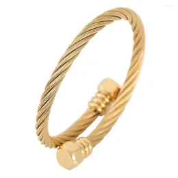 Bangle Fashion High Quality Stainless Steel Braided 4 Colors Men Hip Hop Party Rock Wire Screw Head Patter Jewelry