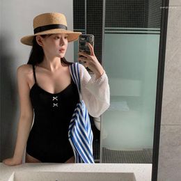 Women's Swimwear 2024 One Piece Swimsuit Women Sexy Black Summer Swimming Suit Korean Monokini Bodysuit Beach Wear Bathing Outdoor