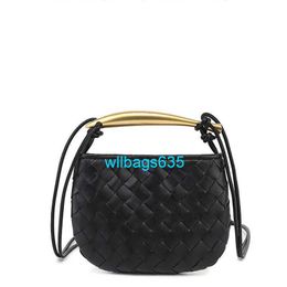 Totes Botte Venets Shoulder Bags Bargh Vian Genuine Sardine Womens Bag Woven Cowhide Metal Handle One Shoulder Oblique Cross Small Round Bag with logo WLTU