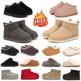 Bambini per bambini tasman stivali per bambini stivali per bambini pantofole tazz per le scarpe per la pelliccia per castagne vetrini di pecora shearling classic Ultra mini boot inverno muli stivali 21-34