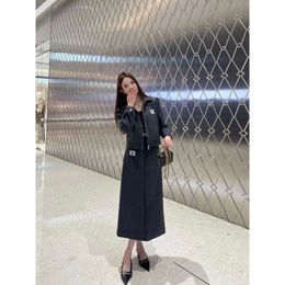 Women's Suits & Blazers Ce23 Autumn/winter New Triumphal Arch Letter Jacket Zipper Coat+half Skirt Design Set Fashion Women