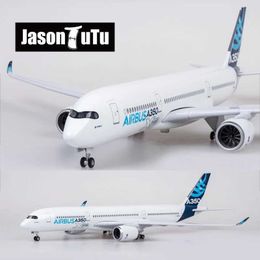 Aircraft Modle JASON TUTUTU 43-47cm Original Airbus A350 Model Aircraft 1/160 Scale Die Cast Resin Lights and Wheels Aircraft Gift s2452089