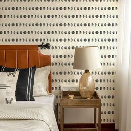 Wallpapers Black White Peel And Stick Wallpaper Polka Dots Contact Paper For Bathroom Moon Removable Modern Furniture Sticker