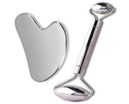Face Roller Stainless Steel Massager and Gua Sha Scraper Set for Eye Neck Body Care Facial Massage Tool Reduce Puffiness Health An1335027