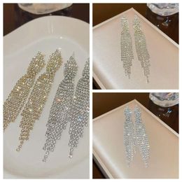 Stud Earrings Light Luxury Long Snake Bone Tassel Fashion Trend Rhinestone Exquisite Exaggerated Ear