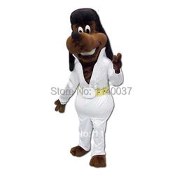 mascot NEW Halloween White Coat Dark Brown Dog Adult Size EIS DOG Cartoon Party Outfits Fancy Dress Gog Costume Mascot Costumes