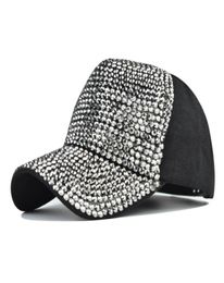 Fashion flash diamond baseball cap light board caps washed drill hats outdoor ladies sun hat1138412