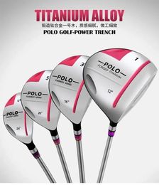 POLO. Womens Female Ladies Golf Clubs Complete Sets Full Set Carbon Graphite Shaft with Bag Titanium Alloy Rod Head