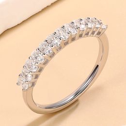 Luxury Women Moissanite Rings 925 Sterling Silver Diamond Passed Test 2ct VVS1 Moissanite Tennis Ring for Engagement Party Wedding Nice Gift