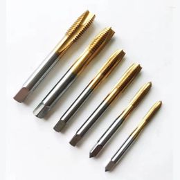 Spiral Point 4 Straight Flutes Plug Thread Tapping Bearing Steel M2 M24 High Speed Metric Machine Screw Tap HSS Ti-coated Hand