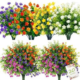 Decorative Flowers 1Bundle Artificial Outdoor Greenery Shrubs Plants Fake Flower Wall For Office Home Living Room Wedding Garden Decoration