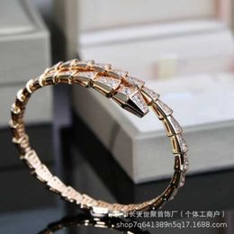 High luxury brand jewelry designed bracelet Vgold full diamond snake for women and men with Original logo box bvilgarly