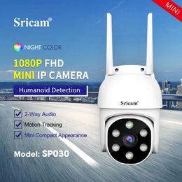 Wireless Camera Kits Sricam SP030 1080P Mini Wifi CCTV Camera Automatic Tracking Onvif Rainproof Video Monitoring Mobile Remote View Security PTZ IP Cam J240518