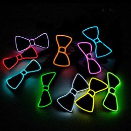 LED Toys Mens luminous bow EL wire neon light LED luminous party Halloween Christmas luminous decoration bar club stage props clothing S2452011