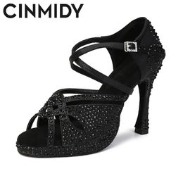 CINMIDY Platform Latin Dance Shoes Tango High Heel Dance Shoes Ballroom Dancing Shoes For Girls Party Shoes Womens Sneakers 240520