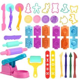 LED Toys Play dough accessory set suitable for children. Playthrough tool with various plastic Moulds rolling pins cutting clay models suitable for children S2452011