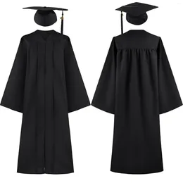 Clothing Sets Graduation Gown University Robe Mortarboard Cap Academic 2024 Adult Zip Closure Student Costume