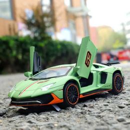 Diecast Model Cars 1 32 Lamborghinis LP780 SVJ Diecasts Toy Vehicles Car Model Alloy Boys Toy Car Simulation Sound Light Collectibles Kids Toy Gift Y2405201OON