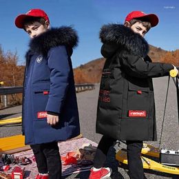 Down Coat Boys Jackets 5-17Years 2024 Winter Teen Boy Thick Warm Cotton Hooded Coats Outerwear Children Clothing Windbreaker