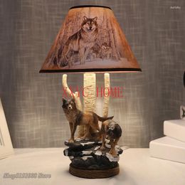 Floor Lamps Modern Resin Wolf Table Animal Lamp Bedside Reading Desk Light For Living Room Bedroom Home Decor Led Stand Fixtures