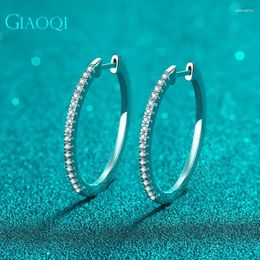 Stud Earrings GIAOQI 10K White Gold Total 2 Carat Genuine Diamond Selector Test Past D Color Moissanite Big Round Female Jewelry