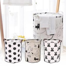 Laundry Bags Foldable Basket For Toys Printed Storage Bucket Bag Collapsible Household Dirty Clothes Organiser 40 50cm