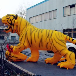 wholesale 26ft length Giant Cartoon Mascot model manufacturer Customized giant inflatable tiger For Advertising Inflatables